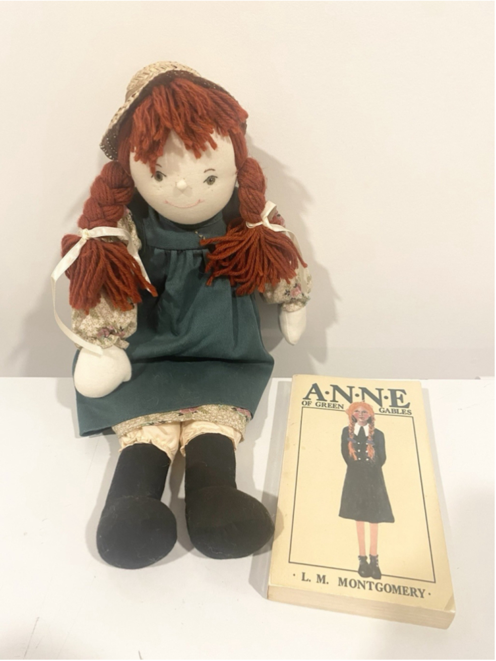 Anne of Green Gables 15” Cloth Doll Licensed Vintage Style + Paperback Book